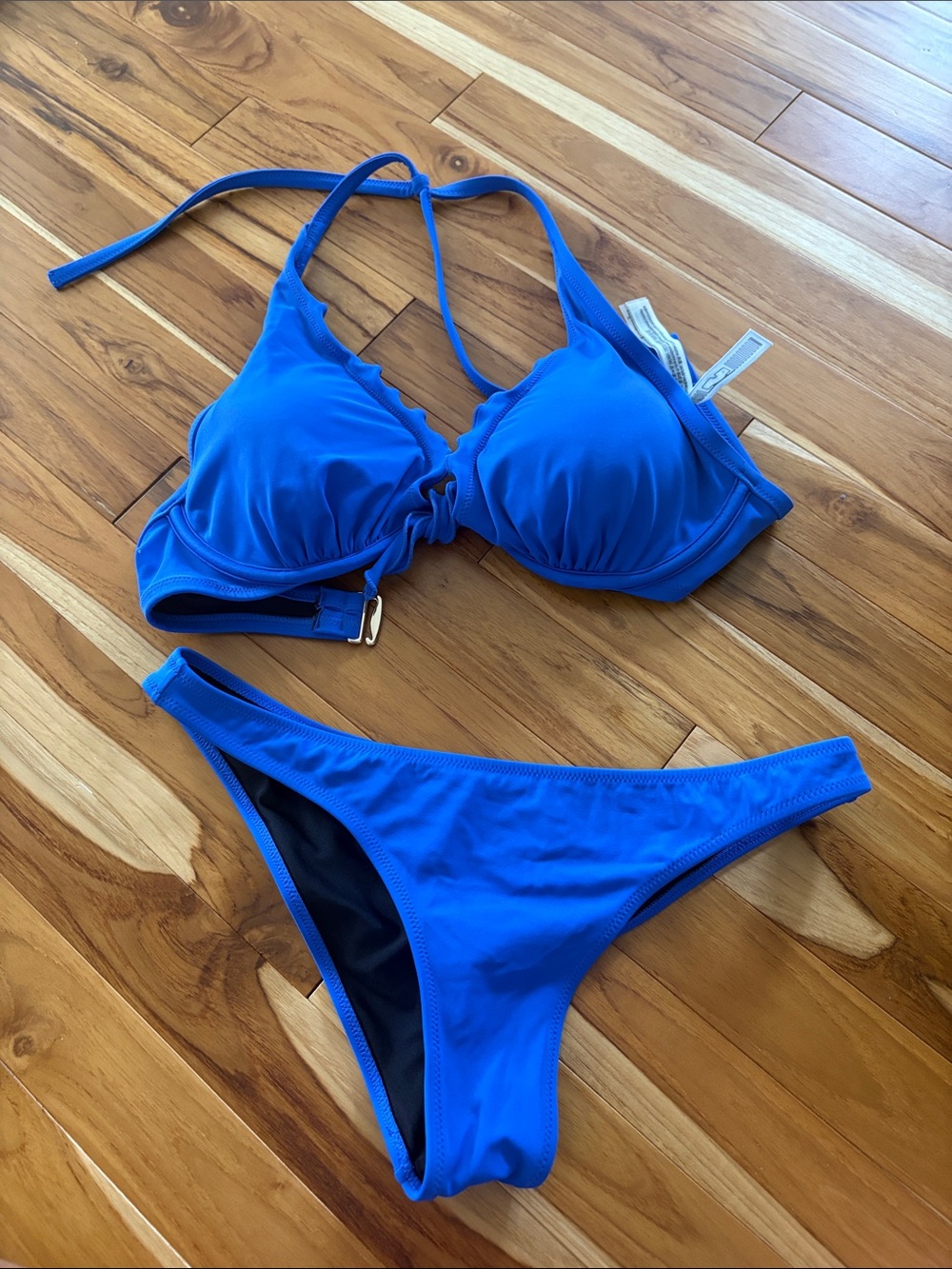 Blue Halter Bikini Set - Women's Two-Piece Swimwear